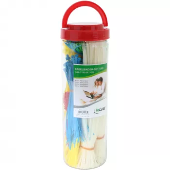 Kabelbinder-Box InLine 1000 Stück, mehrfarbig – Kabelbefestiger, 1000er-Pack