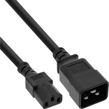 InLine Stromadapterkabel, IEC-60320 C20 auf C13, 3x1,5mm², max. 10A, 3m