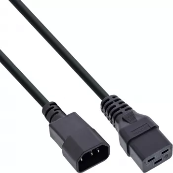 InLine Stromadapterkabel, IEC-60320 C14 auf C19, 3x1,5mm², max. 10A, 3m