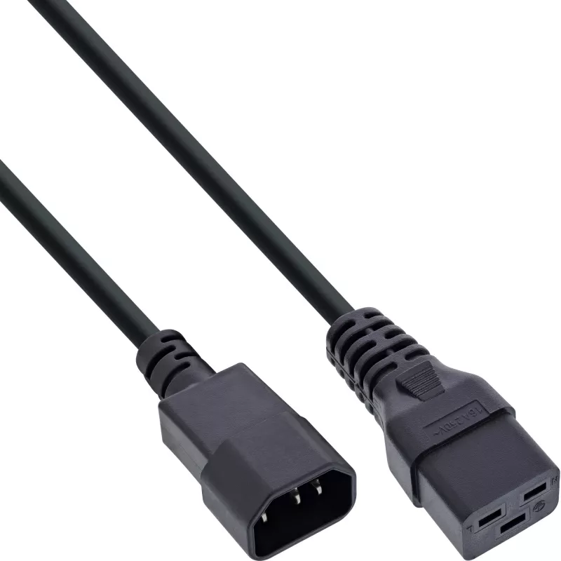 InLine Stromadapterkabel, IEC-60320 C14 auf C19, 3x1,5mm², max. 10A, 3m