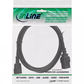 InLine Stromadapterkabel, IEC-60320 C14 auf C19, 3x1,5mm², max. 10A, 3m