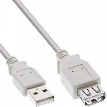 InLine USB 2.0 Verlängerungskabel Typ A Stecker / Buchse, beige, 3m, Bulk