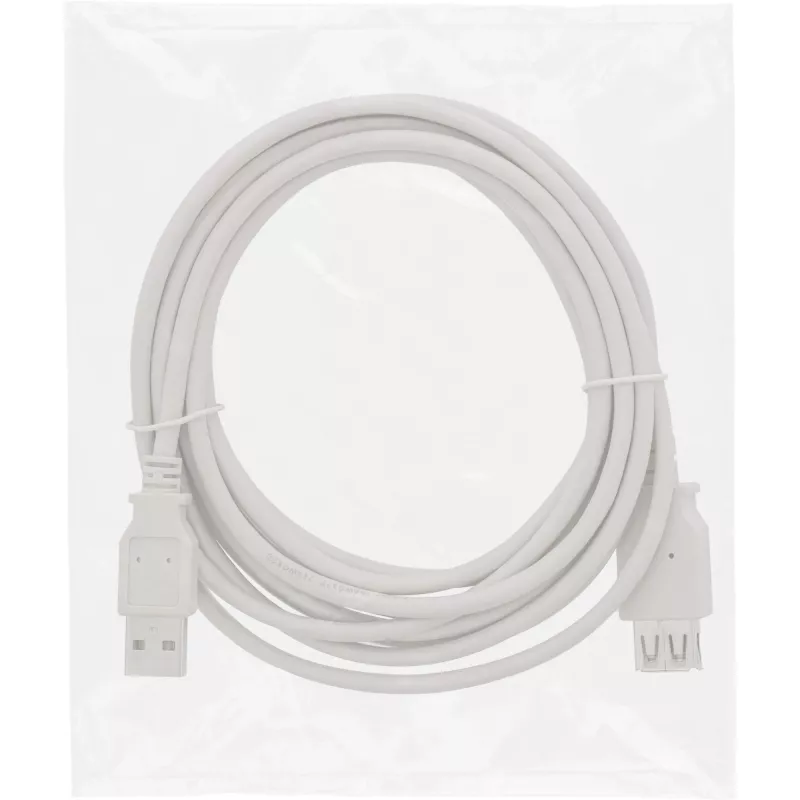 InLine USB 2.0 Verlängerungskabel Typ A Stecker / Buchse, beige, 3m, Bulk