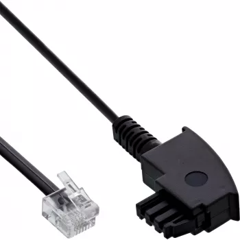 Netzwerkkabel InLine ADSL-Splitter-Kabel TAE-F 6P2C DEC Stecker 20 m Schwarz