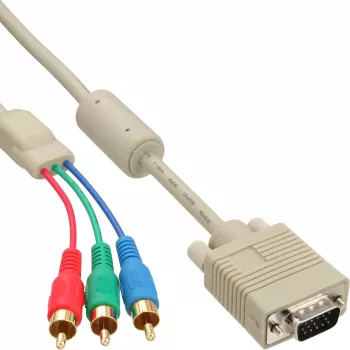 InLine VGA RGB-Kabel VGA-Stecker / 3x RCA-Stecker 2 m