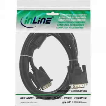 InLine DVI-D-Kabel 18+1 Stecker/Stecker Single Link 2 Ferritkerne 10 m
