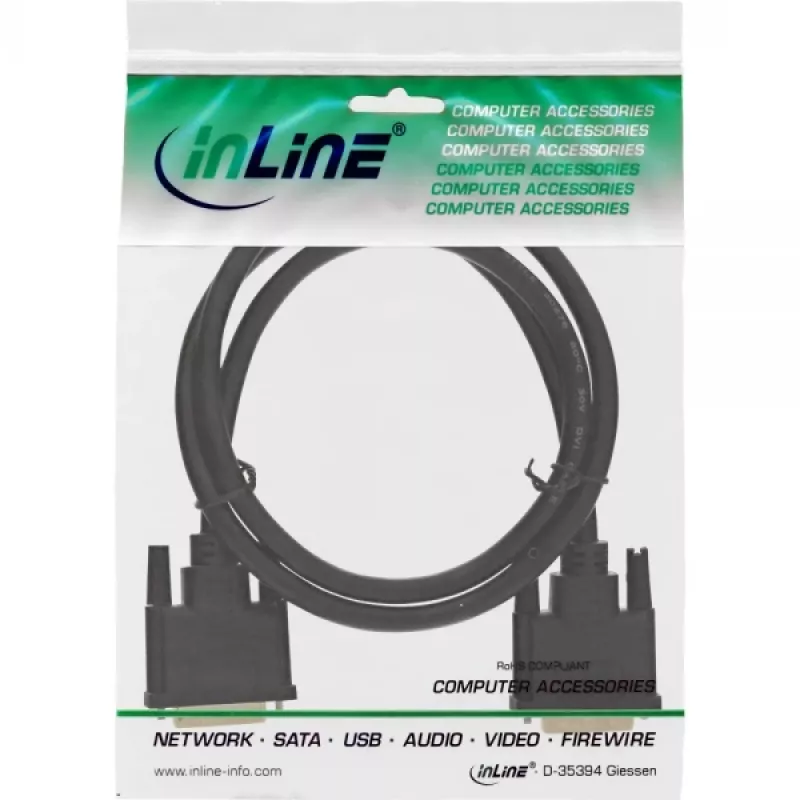 InLine DVI-D-Kabel Premium 24+1 Stecker/Stecker Dual Link vergoldet 1m 17771P