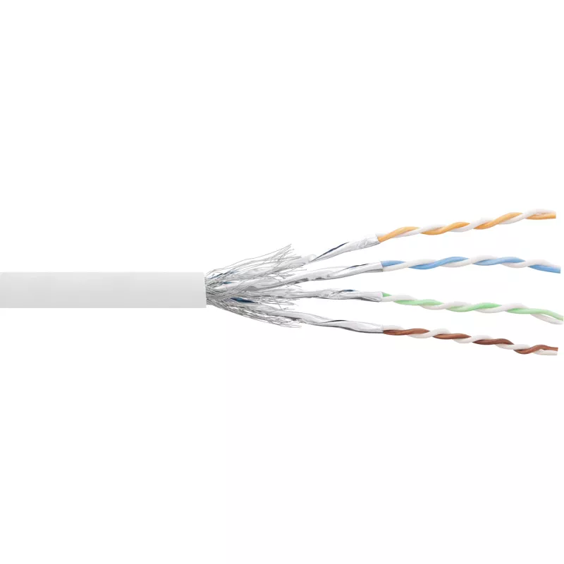 Patchkabel InLine S/FTP PiMF Cat.6 AWG27 PVC CU 100 m, weiß
