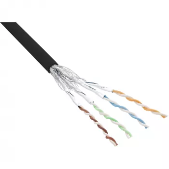 InLine Patchkabel S/FTP PiMF Cat.6 schwarz AWG27 PVC CU 100m