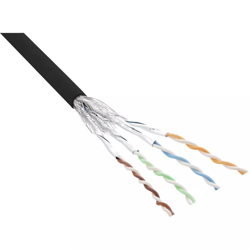 InLine Patchkabel S/FTP PiMF Cat.6 schwarz AWG27 PVC CU 100m