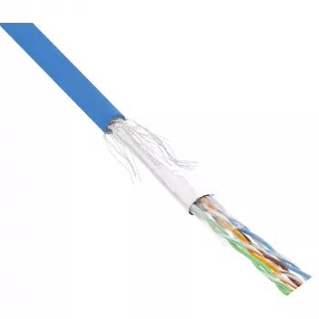 InLine Patchkabel SF/UTP Cat.5e AWG26 CCA PVC blau 100m