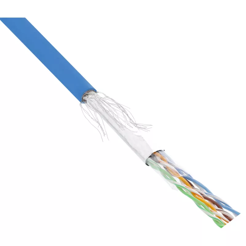 InLine Patchkabel SF/UTP Cat.5e AWG26 CCA PVC blau 100m