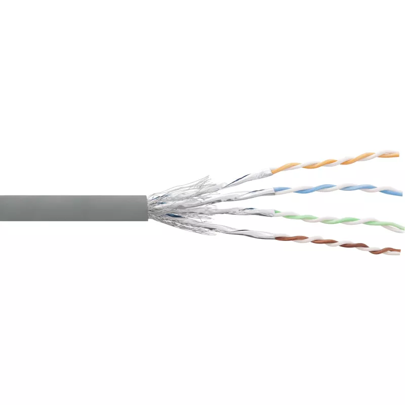 InLine Patchkabel S/FTP PiMF Cat.6 grau AWG27 PVC CU 100m