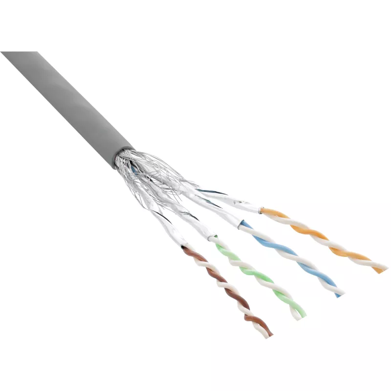 InLine Patchkabel S/FTP PiMF Cat.6 grau AWG27 PVC CU 100m