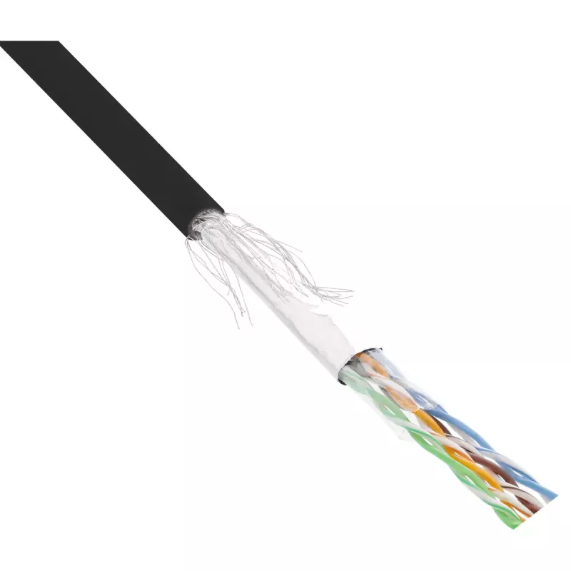 InLine Patchkabel SF/UTP Cat.5e AWG26 CCA PVC schwarz 100m