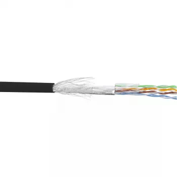 InLine Patchkabel SF/UTP Cat.5e AWG26 CCA PVC schwarz 100m