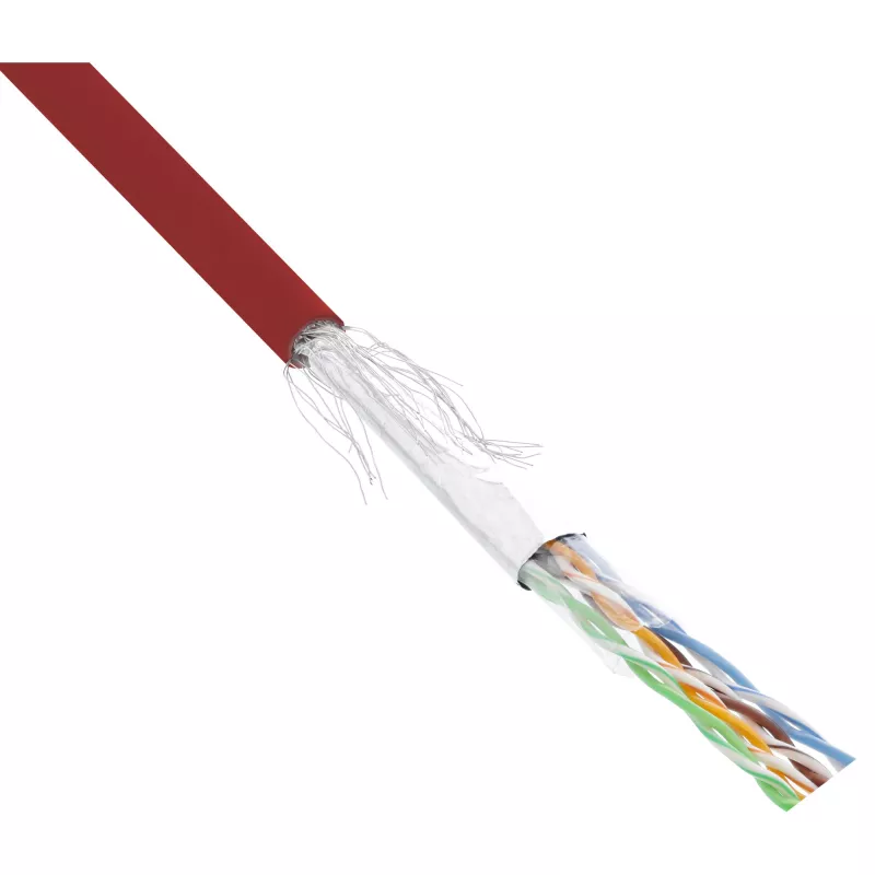 InLine Patchkabel SF/UTP Cat.5e AWG26 CCA PVC rot 100 m