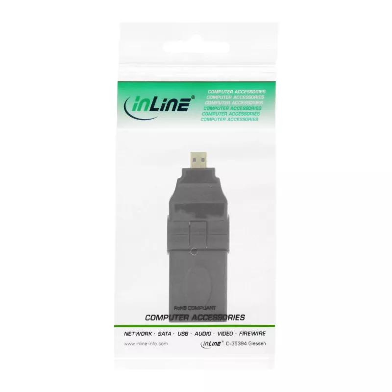 HDMI-Adapter Typ A Buchse / D Stecker schwenkbar vergoldet InLine 17690L