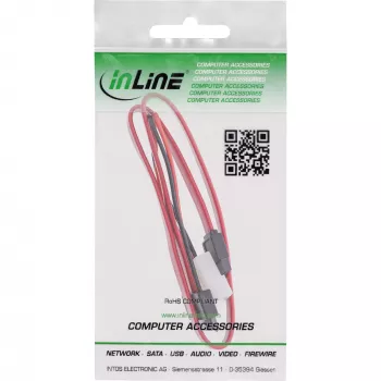 InLine Slimline SATA-Kabel, schlank SATA 13-Pin (7+6) Kabelseite zu SATA+Strom, 0,4 m