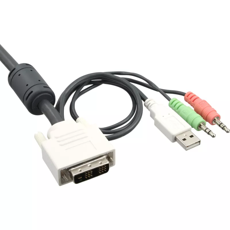 InLine KVM Switch 2 Port DVI-D USB mit Audio