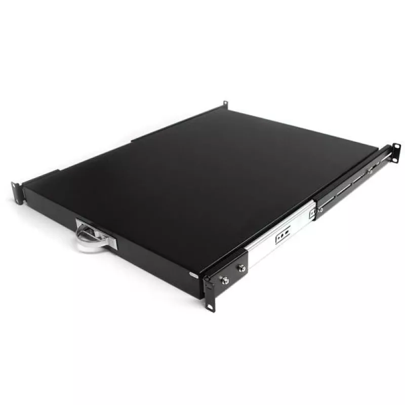 StarTech.com 1U Gleitende Server-Rack-Montage-Tastaturablage, 55lbs (25 kg), 22 Zoll (55 cm) tiefer Stahl-Auszug für 19-Zoll-AV-, Netzwerk-Geräterack