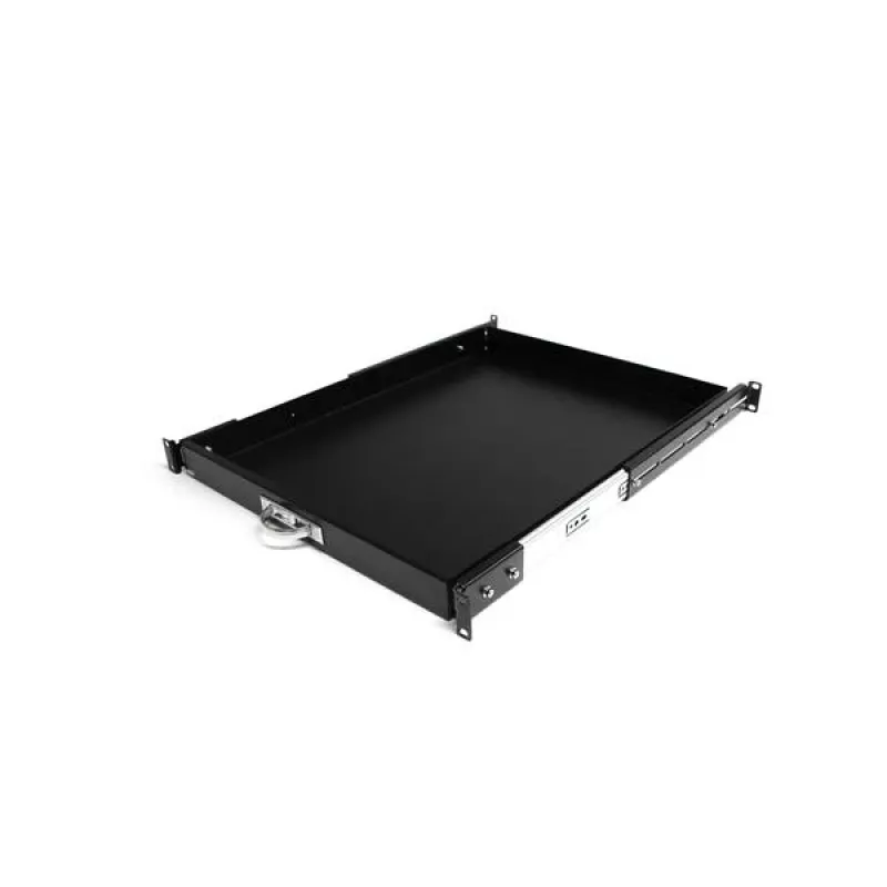 StarTech.com 1U Gleitende Server-Rack-Montage-Tastaturablage, 55lbs (25 kg), 22 Zoll (55 cm) tiefer Stahl-Auszug für 19-Zoll-AV-, Netzwerk-Geräterack