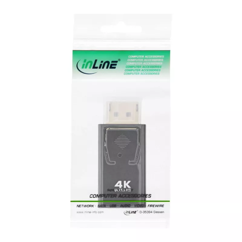 InLine Konverter DisplayPort Stecker / HDMI Buchse, 4K/60Hz, mit Audio