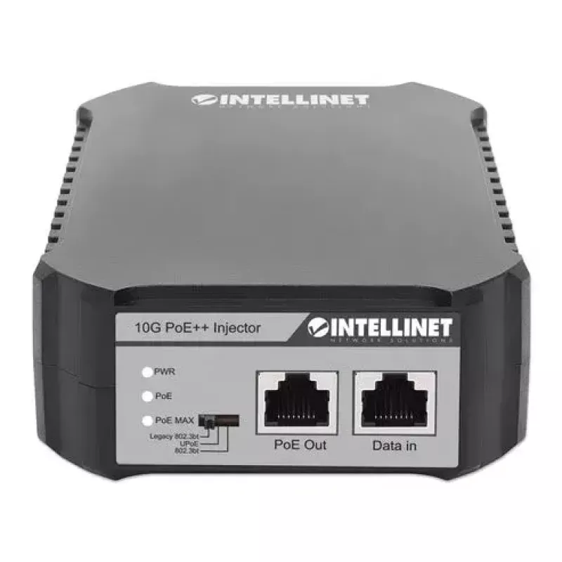 Intellinet 10G PoE++ Injektor, ein 95-W-Port, IEEE 802.3bt (4PPoE) konform, Metallgehäuse, Wandmontage-Option