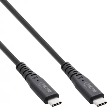InLine USB4-Kabel, USB-C Stecker/Stecker, PD 240W, 8K60Hz, TPE schwarz 1m
