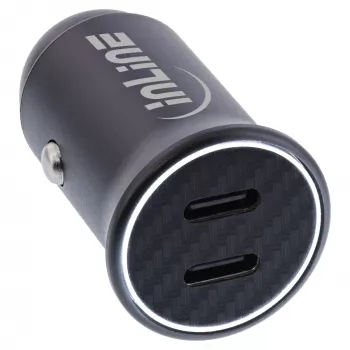 InLine USB Kfz-Ladeadapter Power Delivery, 2x USB-C, schwarz