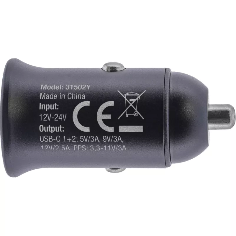 InLine USB Kfz-Ladeadapter Power Delivery, 2x USB-C, schwarz