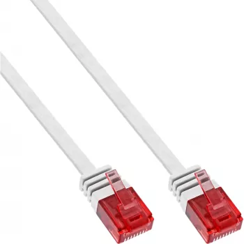 InLine Flat Ultraschlank Patchkabel U/UTP Cat.6 Gigabit-fähig weiß 2m