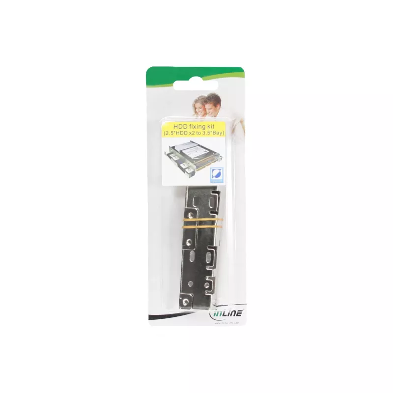 InLine Zwei 2,5-Zoll-HDD-/SSD- auf 3,5-Zoll-Einbaurahmen-Kit nur Halterung und Schrauben