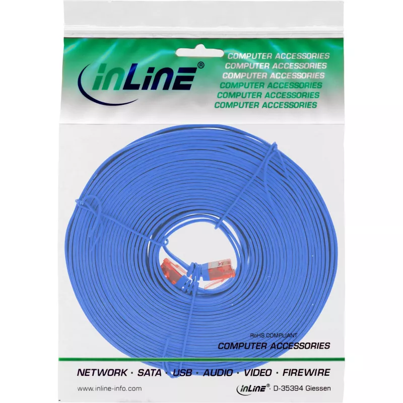 InLine flach Ultraslim Patchkabel U/UTP Cat.6 Gigabit-fähig blau 5m
