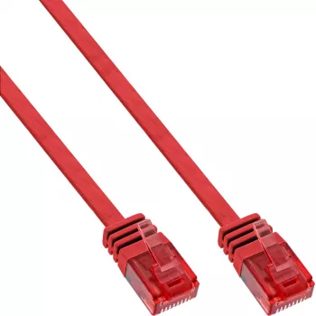 InLine Flaches Ultraflaches Patchkabel U/UTP Cat.6 Gigabit-fähig rot 2 m