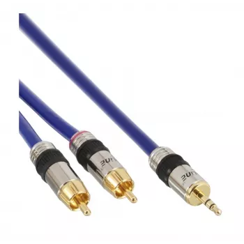 InLine Audiokabel Premium 2x Cinch Stecker / 3,5mm Stecker vergoldet 7m