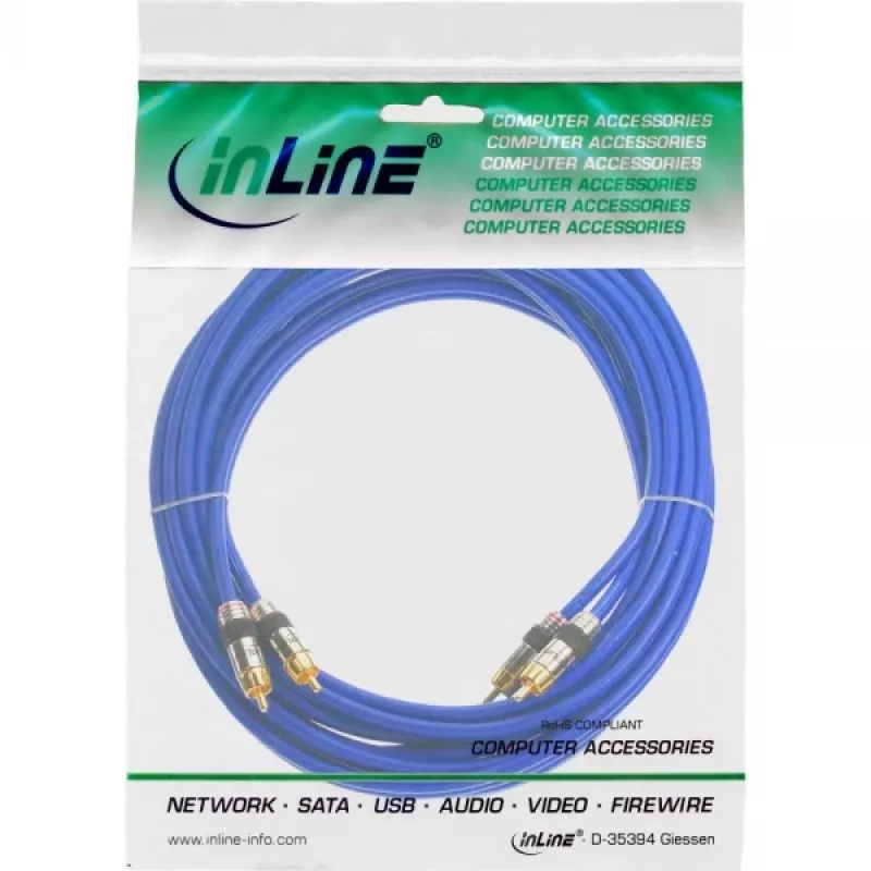 InLine Premium RCA Audiokabel 2x RCA Stecker / Stecker vergoldet 7m