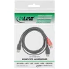 USB 2.0 Y-Kabel 2x Typ-A-Stecker/Buchse InLine 34510Z 0,2m