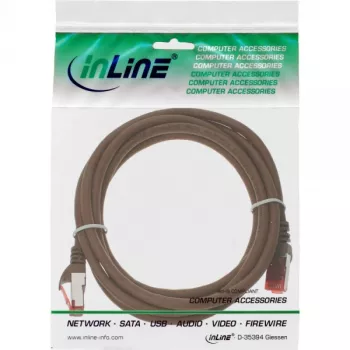 InLine Patchkabel S/FTP PiMF Cat.6 250MHz PVC Kupfer braun 25m