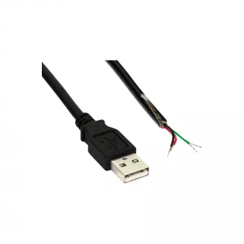InLine USB 2.0 Kabel Typ A Stecker / offenes Ende, schwarz, 2 m