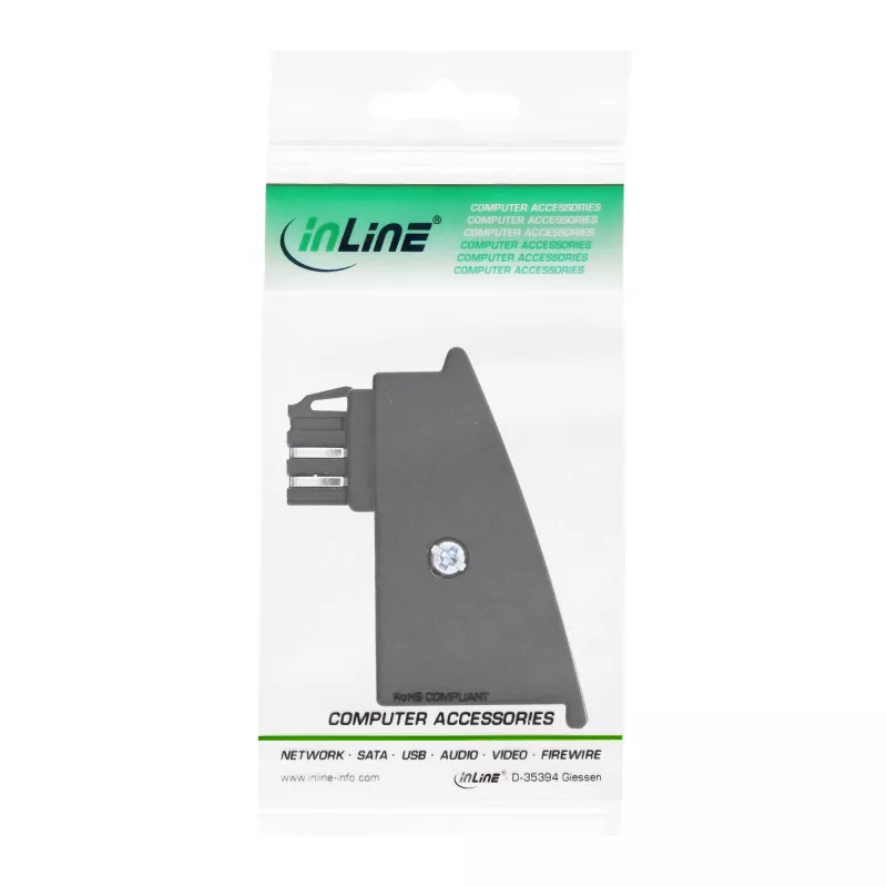 Adapter InLine TAE‑F Stecker auf RJ45 Buchse 8P2C für Fritzbox, schwarz