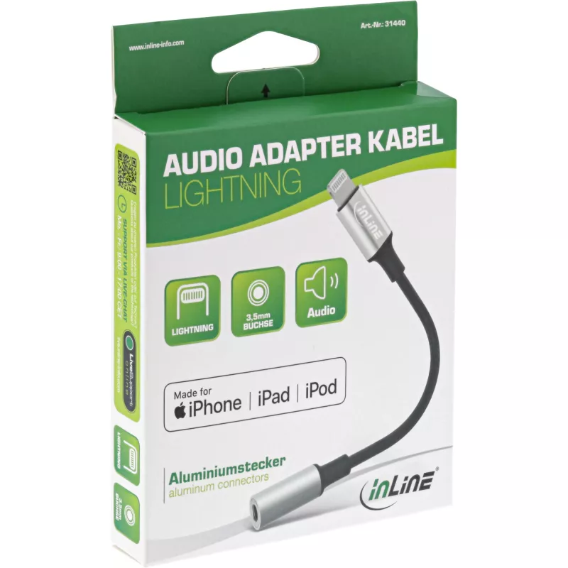 InLine Lightning Audio Adapter Kabel 0,1m