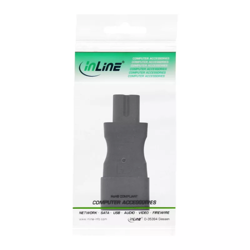 InLine Netzadapter IEC 60320 C14 auf C7, 3-poliger IEC-Eingang auf 2-polig
