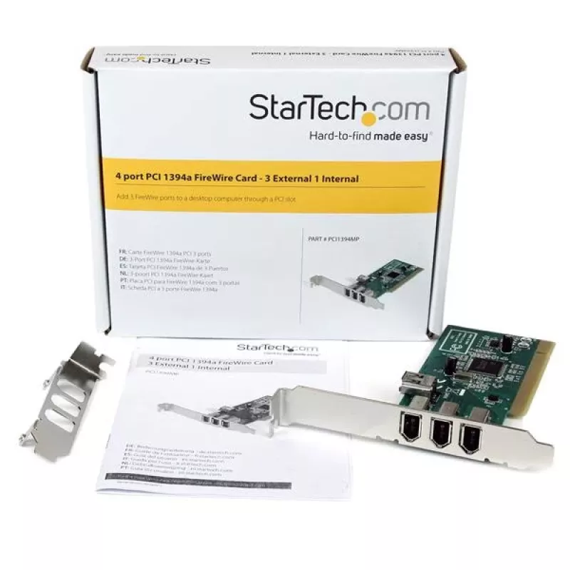 StarTech.com 4-Port PCI 1394a FireWire Adapterkarte – 3 extern, 1 intern