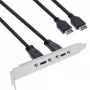 InLine Slotblech USB-C auf USB 3.2 Frontpanel Key-A intern, 0,5 m