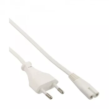 InLine power Kabel, Euro male / Euro8 male, weiß, 1,5m