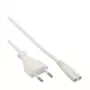 InLine power Kabel, Euro male / Euro8 male, weiß, 1,5m