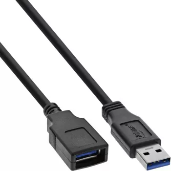 InLine USB 3.0 Kabelverlängerung A Stecker/Buchse Schwarz 1 m 5 Gbit/s