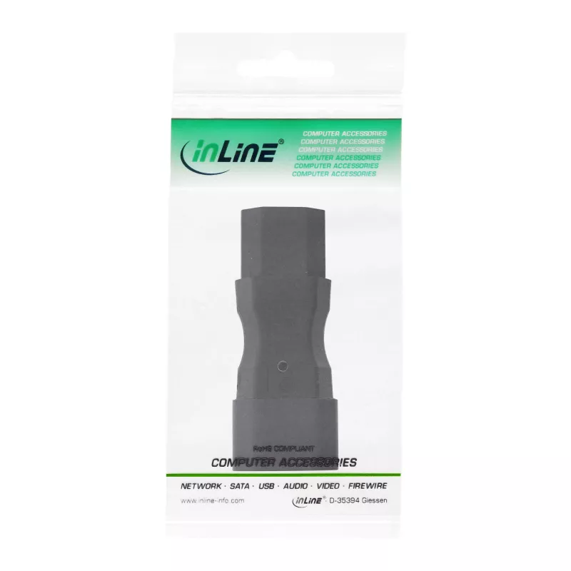 InLine Netzadapter IEC 60320 C14 auf C13, 3-polig, Kaltgerätestecker