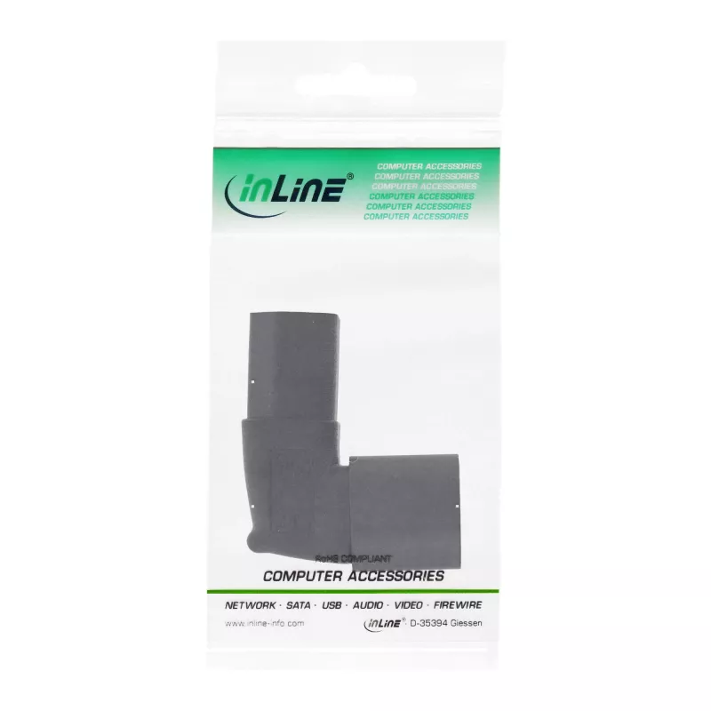 InLine Netzadapter IEC 60320 C14/C13, nach oben/unten abgewinkelt, 3-polig. IEC-Gerät